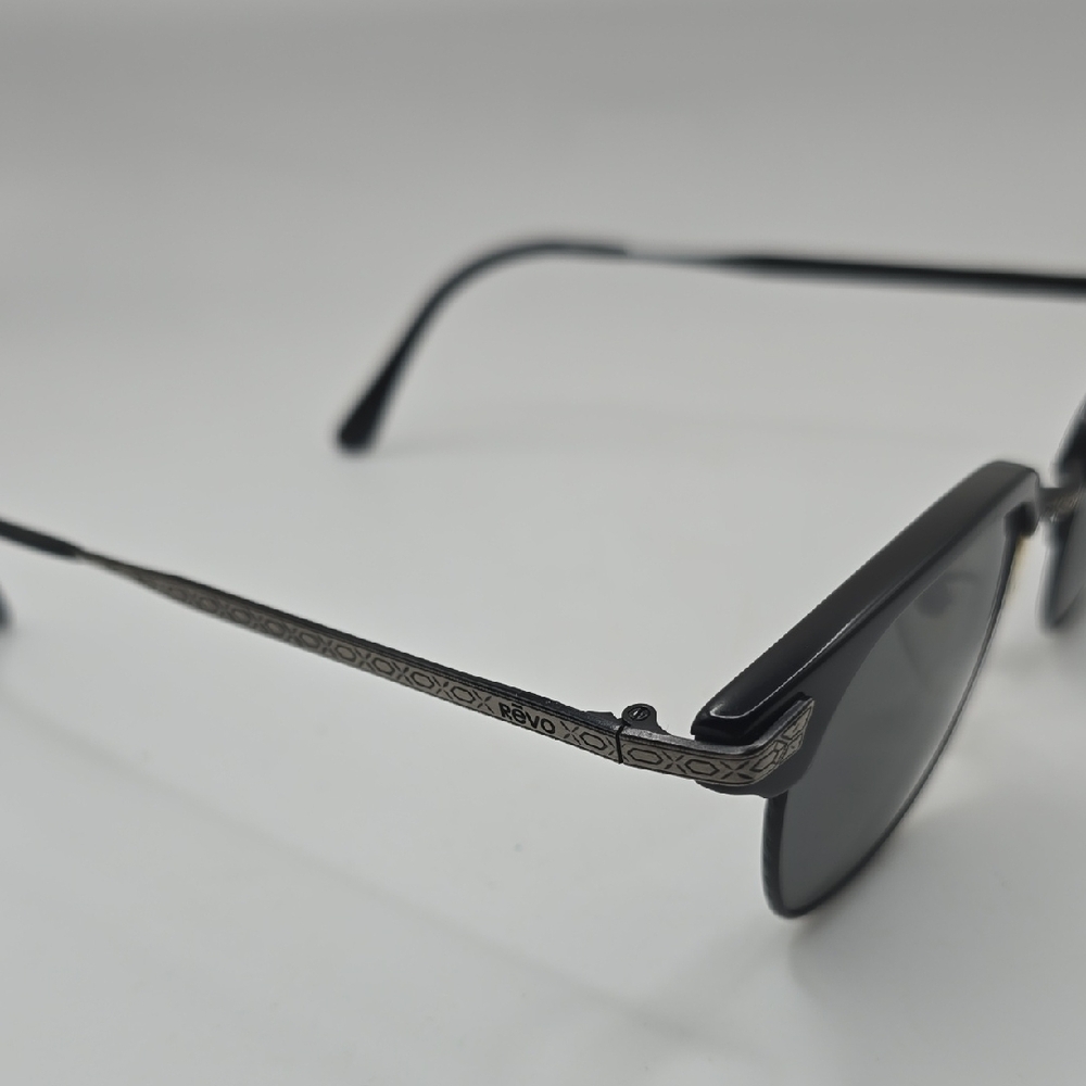 Revo Vintage Pewter Etched Frame Smokey Grey Lenses Sunglasses Japan - Picture 2 of 7